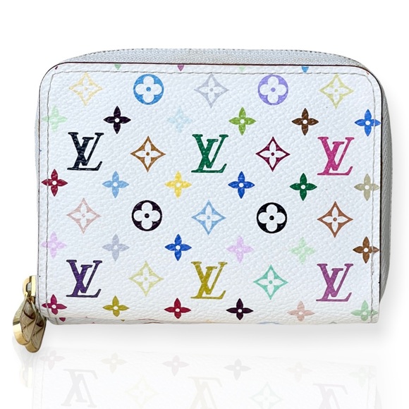 LOUIS VUITTON MONOGRAM MULTICOLOR ZIPPY COIN PURSE WALLET WHITE - Picture 2 of 15